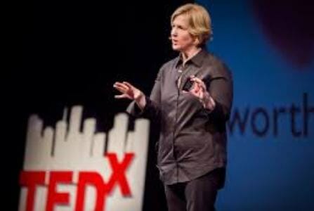 Dr. Brene Brown giving TED talk