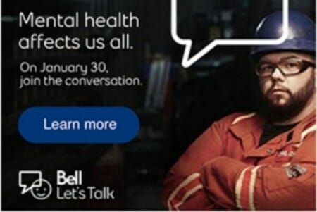 Bell lets talk day poster Jan 30 2019 with oilfield worker